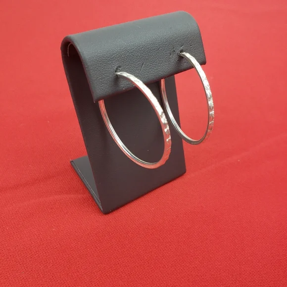 Sterling silver ladies hoop earrings New - Picture 5 of 14